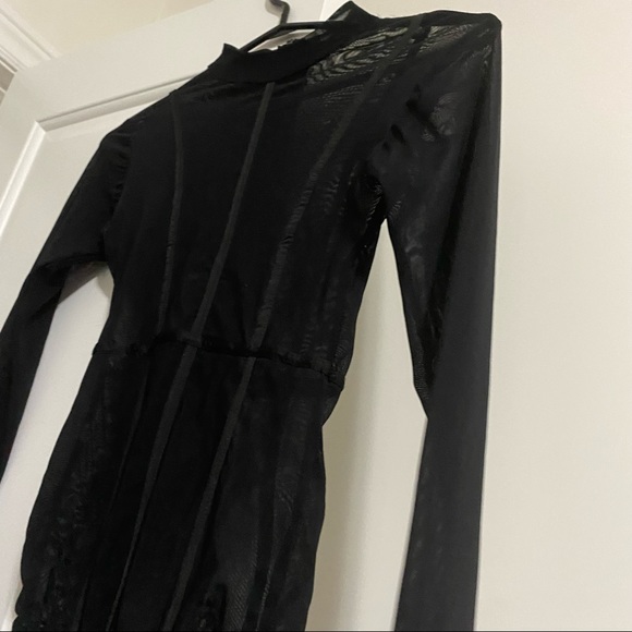 Black See-Through Long-Sleeve Body Suit - Picture 6 of 12